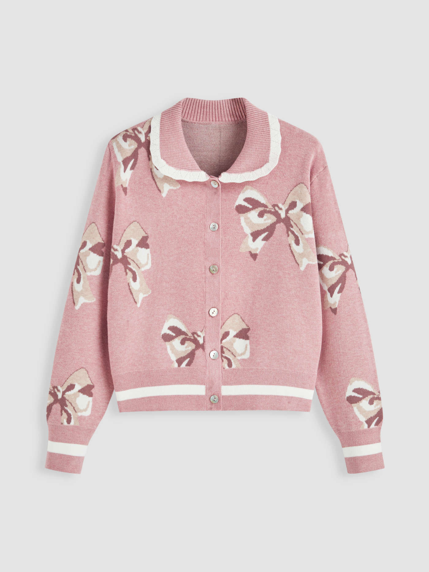 Knit Bowknot Graphic Oversized Cardigan | Cider