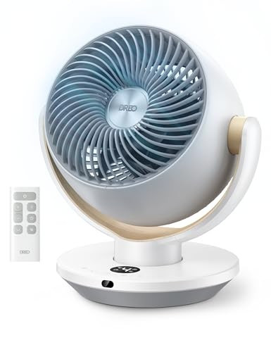 DREO Fan for Bedroom, Desk Air Circulator Fans with Remote, 11 Inch Table Fan for Whole Room, 65ft Powerful Airflow, 120° Vertical Manual and 90° Oscillating, 4 Speeds, 8H Timer, 25dB Quiet, Home | Amazon (US)