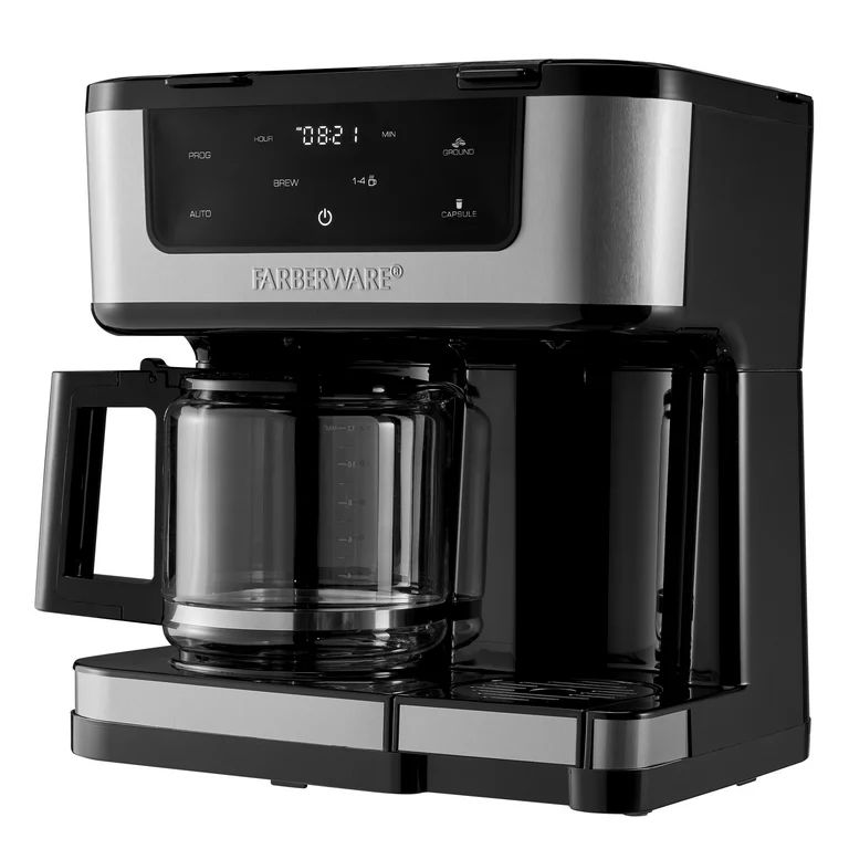 Farberware Side by Side Coffee Maker, Single Serve or 12 Cups - Walmart.com | Walmart (US)