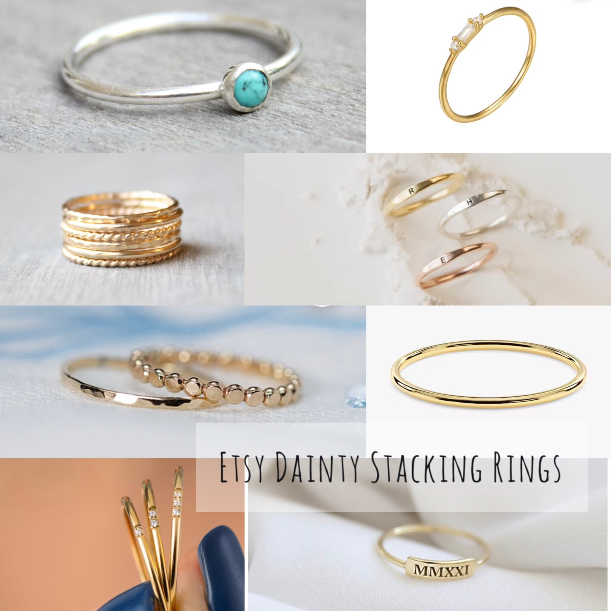 Dainty Etsy rings perfect for ring stack. 

#LTKunder50 #LTKunder100 #LTKsalealert