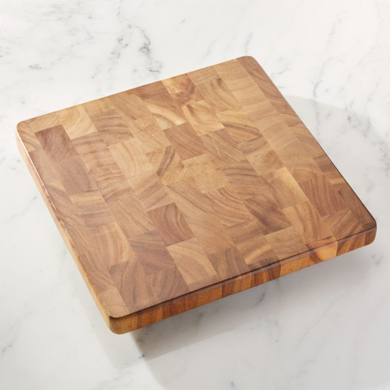 Square End Grain Cutting Board | Crate & Barrel