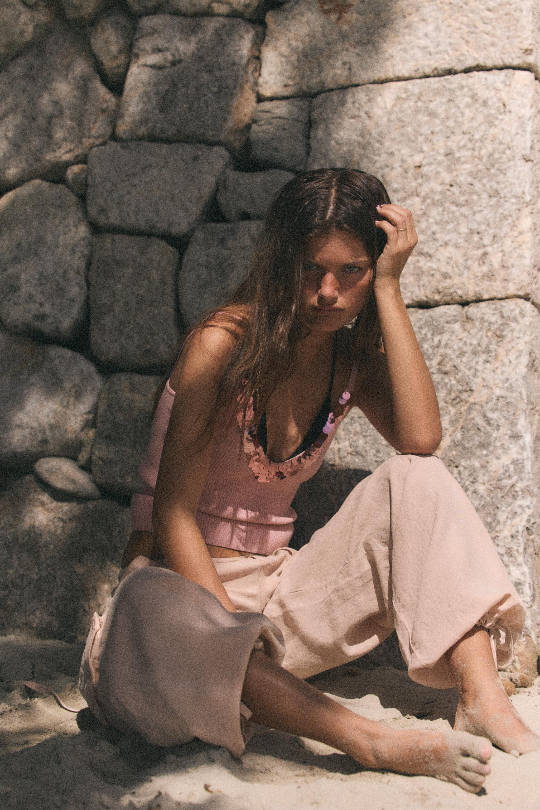 SEQUIN STRAP TOP | Zara US