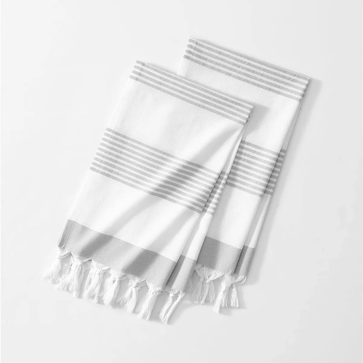 Boho Harper Stripe Knotted Tassel Hand Towels Set of 2 - 16" x 30" - Elrene Home Fashions | Target