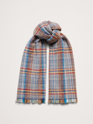 Italian Plaid Wool-Blend Scarf | Banana Republic (US)