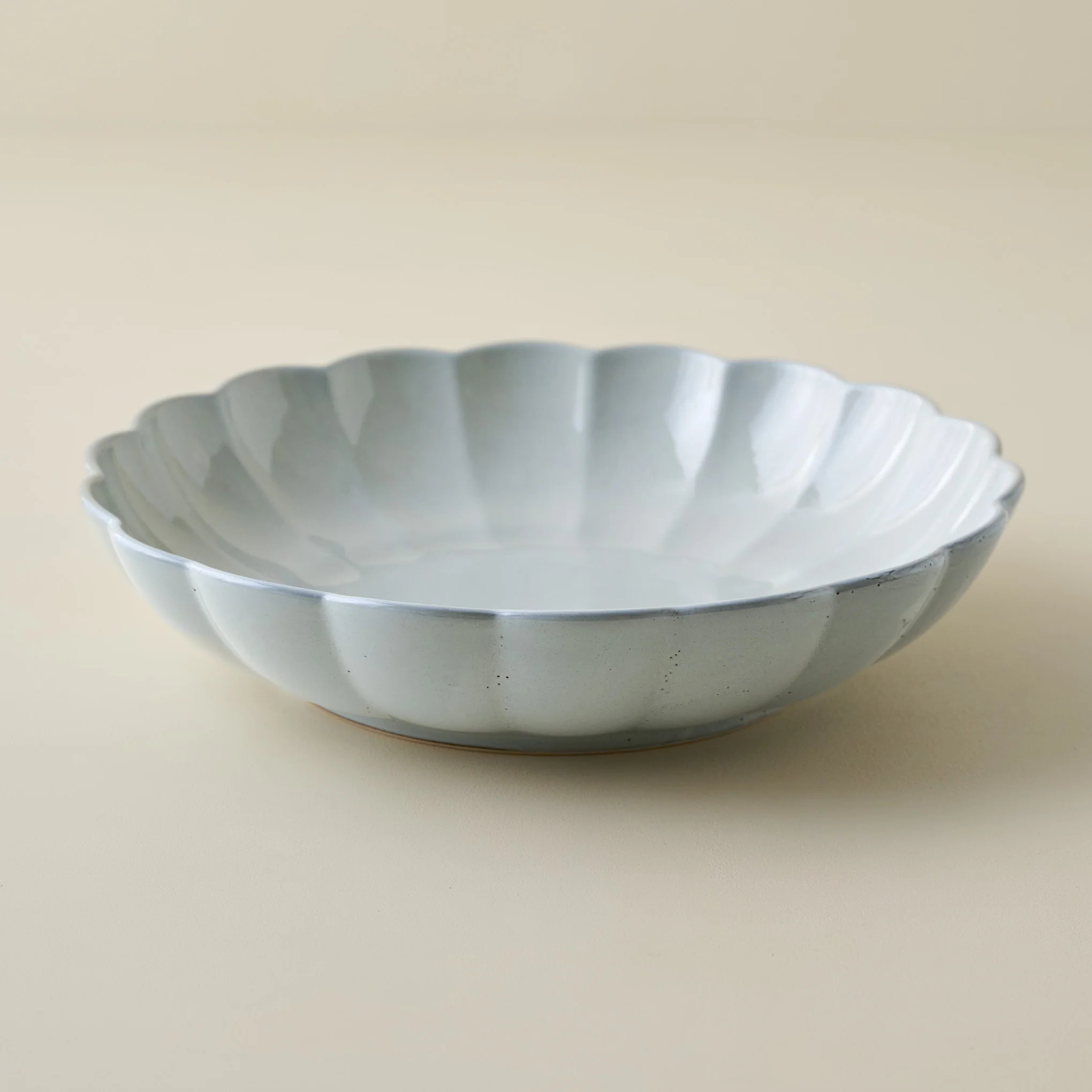 Oversized Grey Scalloped Serving Bowl | Magnolia