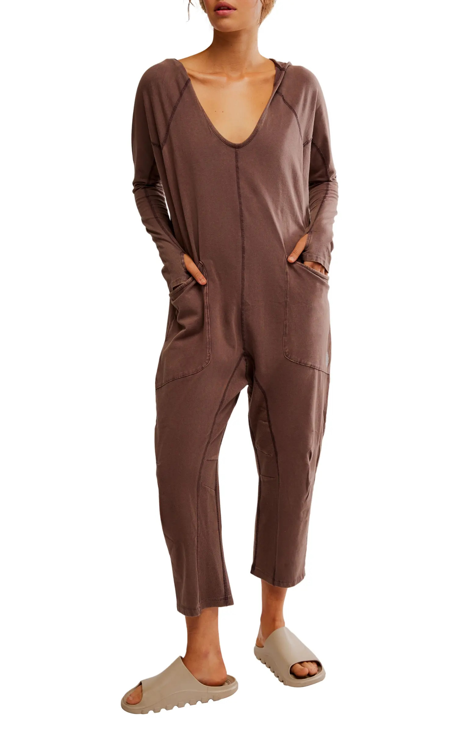 FP Movement by Free People Free People FP Movement Hot Shot Long Sleeve Stretch Cotton Jumpsuit |... | Nordstrom Rack