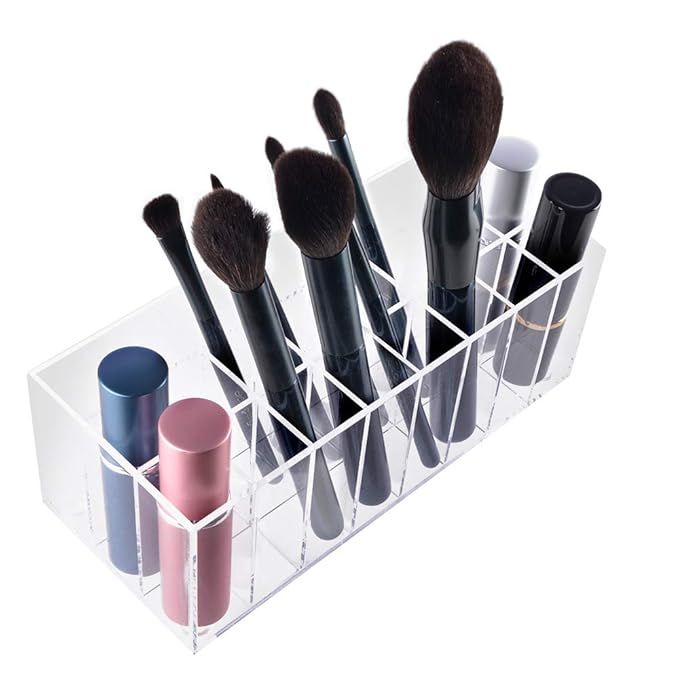Alotpower Makeup Brush Stand, Cosmetic Acrylic Makeup Brush Organizer Storage Stand,24 Spaces | Amazon (US)