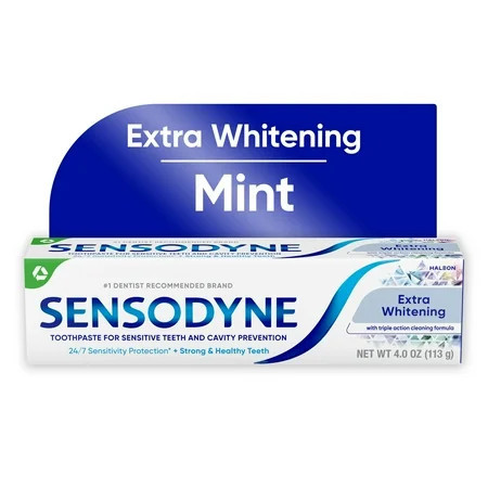 Sensodyne Extra Whitening Sensitive Toothpaste, Mint, 4 oz | Walmart (US)