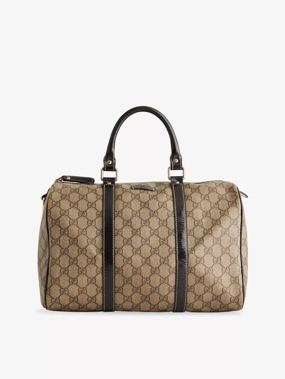 Pre-loved Gucci Medium GG Supreme Joy Boston Canvas Bag | Selfridges