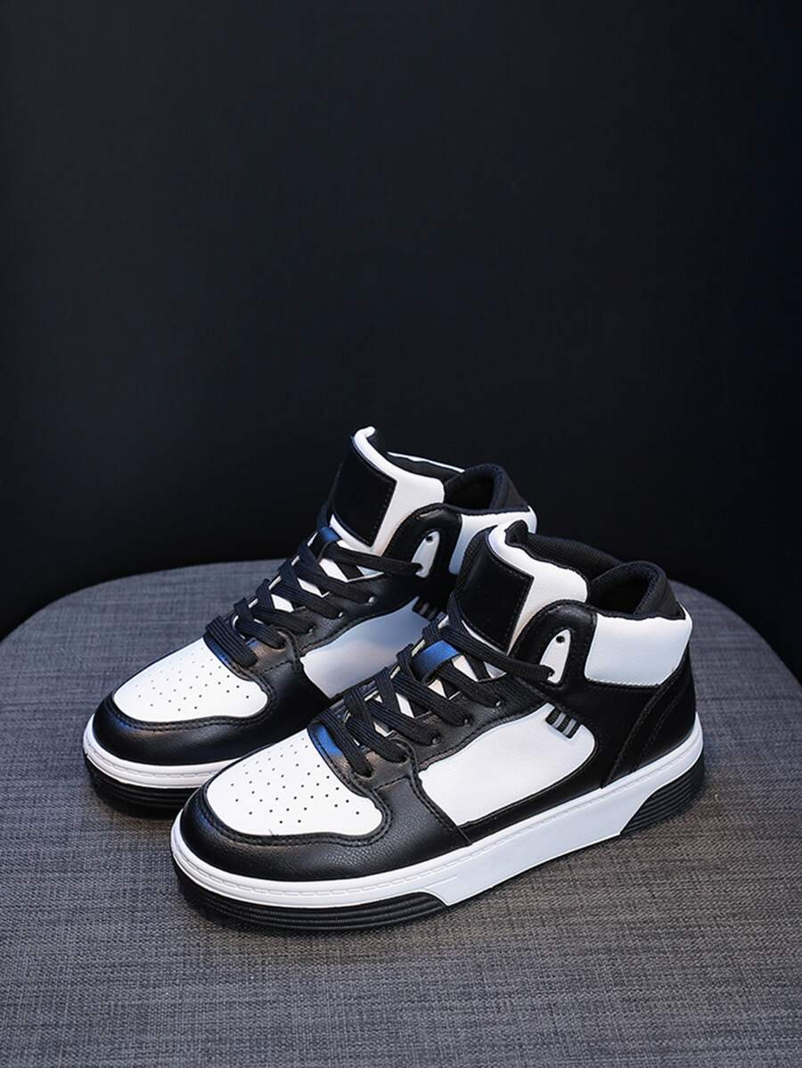 HomeShoesWomen ShoesWomen SneakersWomen Casual ShoesTwo Tone High Top Skate Shoes | SHEIN