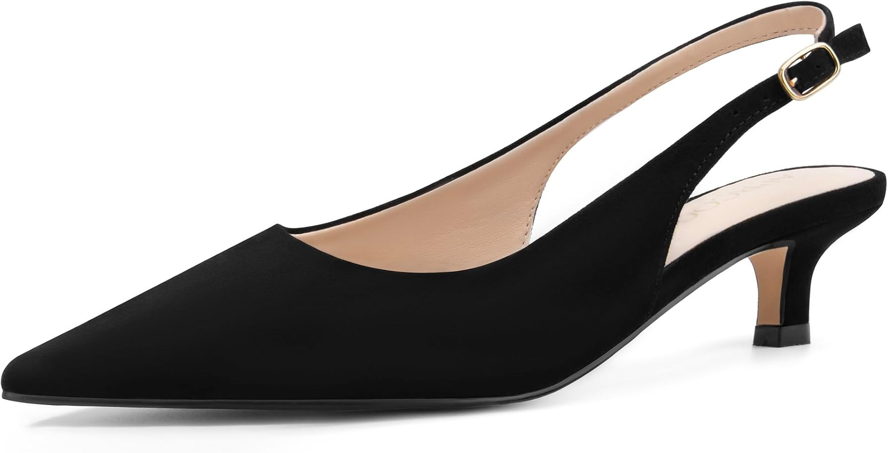 AprCoco Women's Kitten Heels Slingback Pointed Closed Toe Ankle Strap Elegant Women Pumps Shoes f... | Amazon (US)