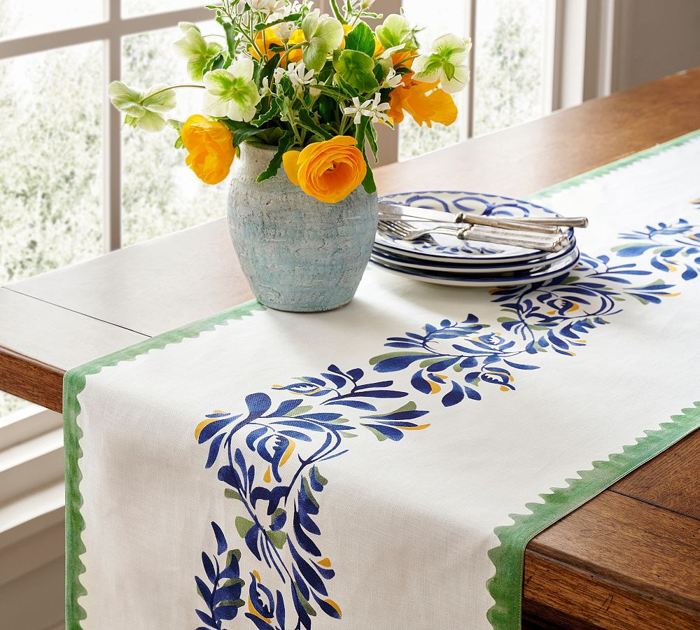Puebla Multi Organic Cotton Table Runner | Pottery Barn (US)