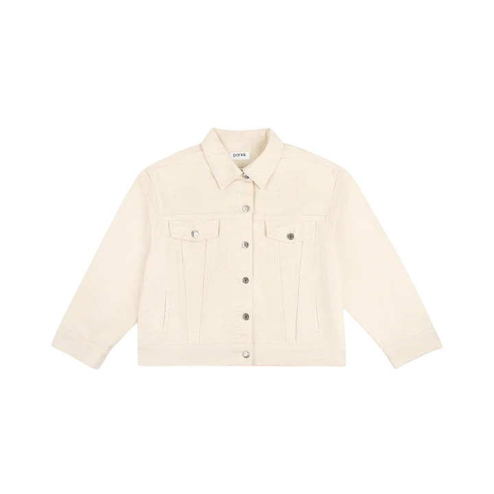Oversized Denim Jacket - Cream | Parke