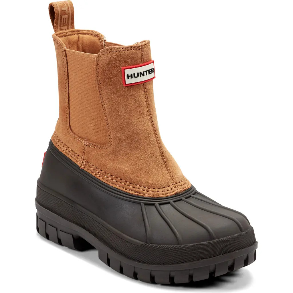 Hunter Sutton Waterproof Duck Boot in Dark Brown/Rhum/Rhum at Nordstrom, Size 6 | Nordstrom