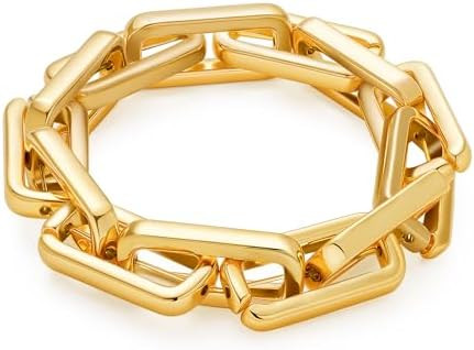 WOWORAMA Chunky Chain Bracelet for Women Adjustable Elastic Stretch Link Bracelets Thick Chunky L... | Amazon (US)