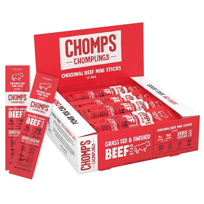 Chomps Chomplings Original Beef Meat Stick, 24/Box (ZHO00480) | Amazon (US)