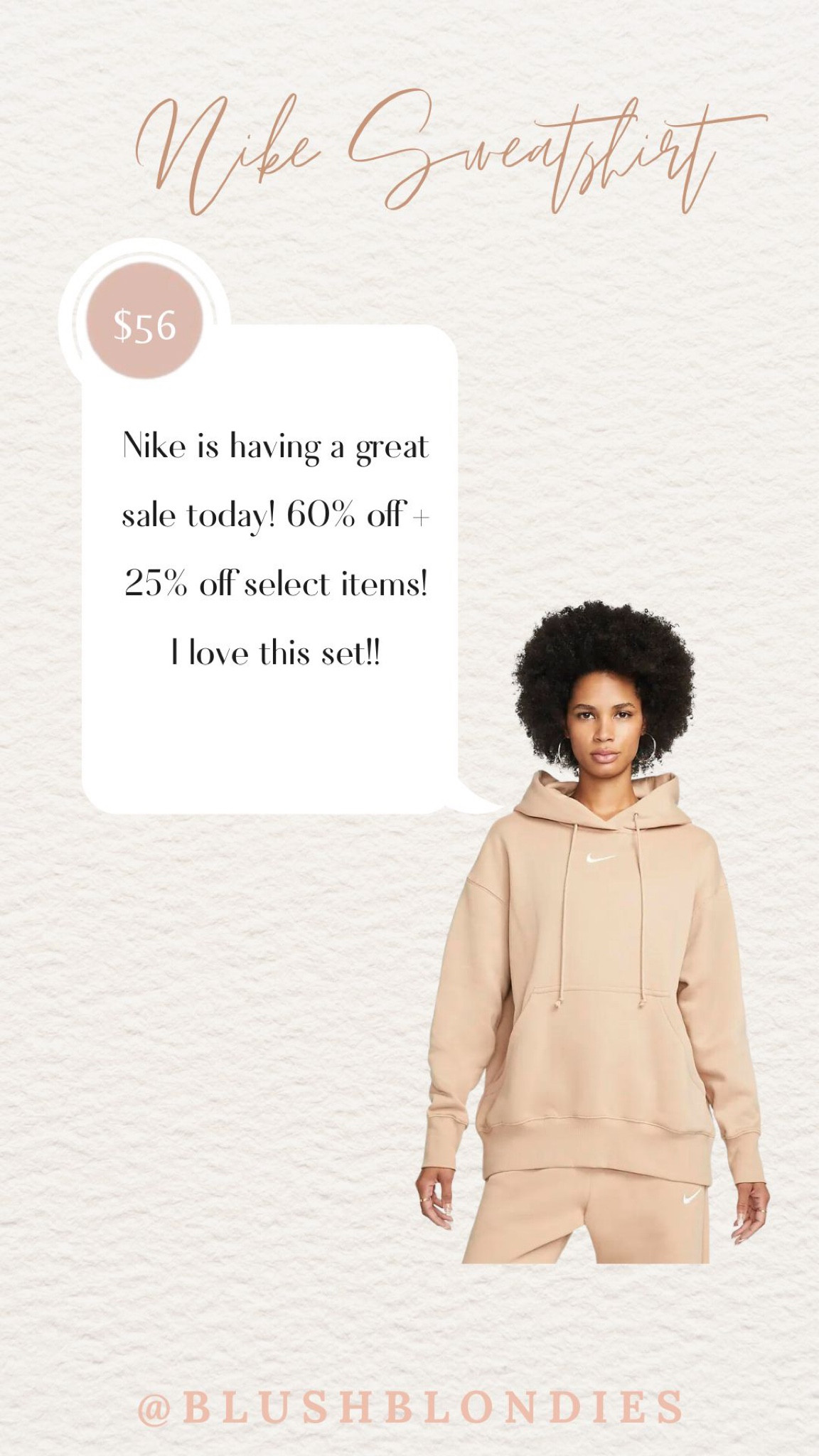 I am so obsessed with the color of this and Nike sweatsuit. The sweatshirt and sweatpants are sold separately… But I think the sweatshirt is a must! 

#LTKGiftGuide #LTKCyberweek #LTKfit