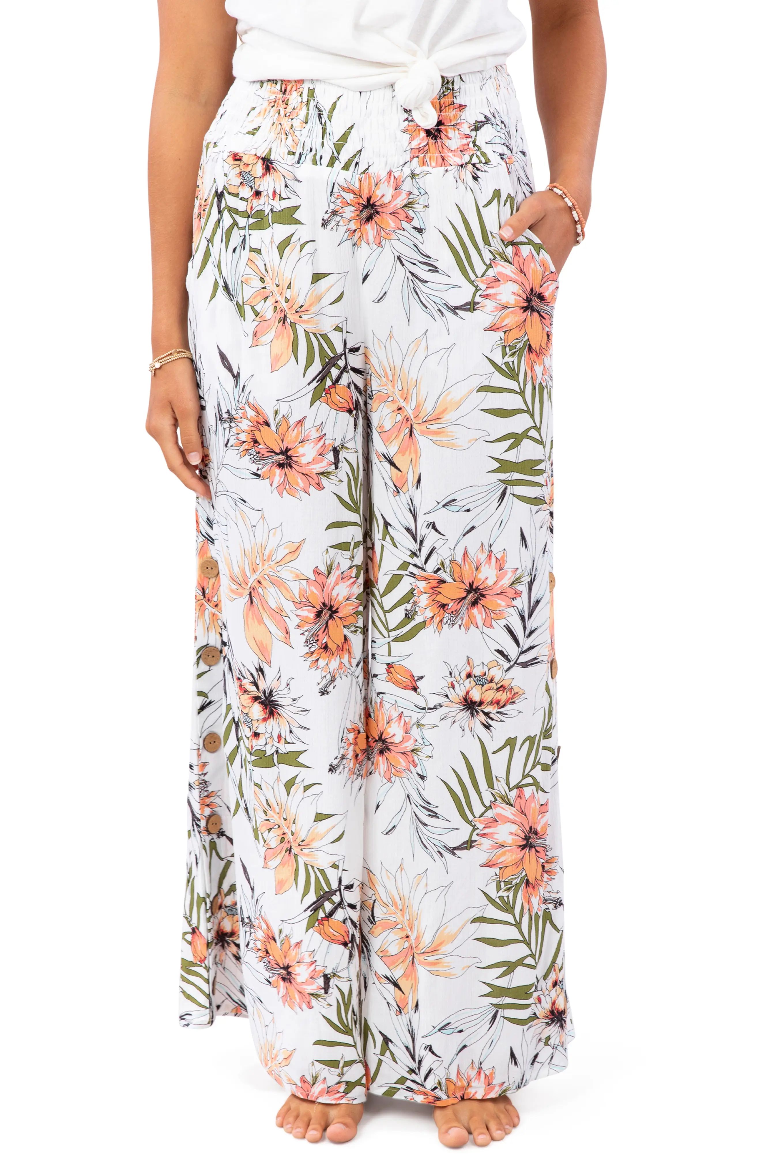 Women's Rip Curl Playa Blanca Wide Leg Pants, Size Small - White | Nordstrom