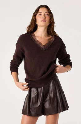 ASTR the Label | Atherton Faux Leather Pleated Shorts in Brown |  Size S | ASTR The Label (US)