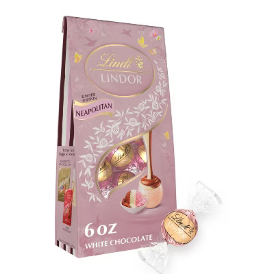 LINDOR Lindt Easter Spring Neapolitan White Chocolate Candy Truffles - 6oz | Target