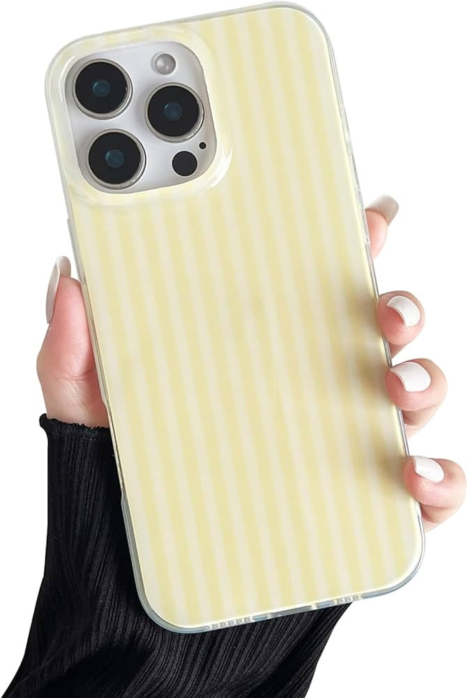 Compatible with iPhone 16 Pro Case, Fashion Cute Striped Aesthetic Design for Women, Soft TPU Sho... | Amazon (US)