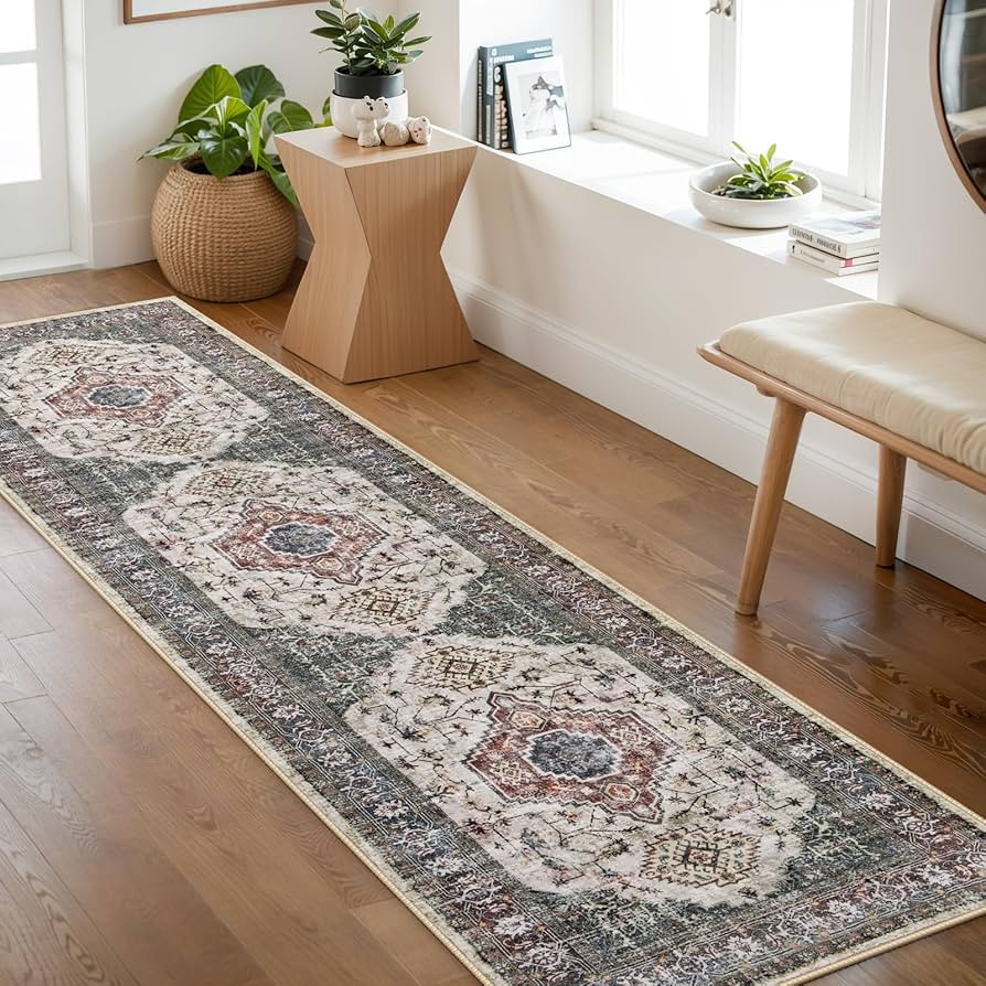 Lahome Oriental Hallway Runner Rug, 2.5x8 Kitchen Runner Non Slip Ultra-Thin, Soft Washable Hallw... | Amazon (US)
