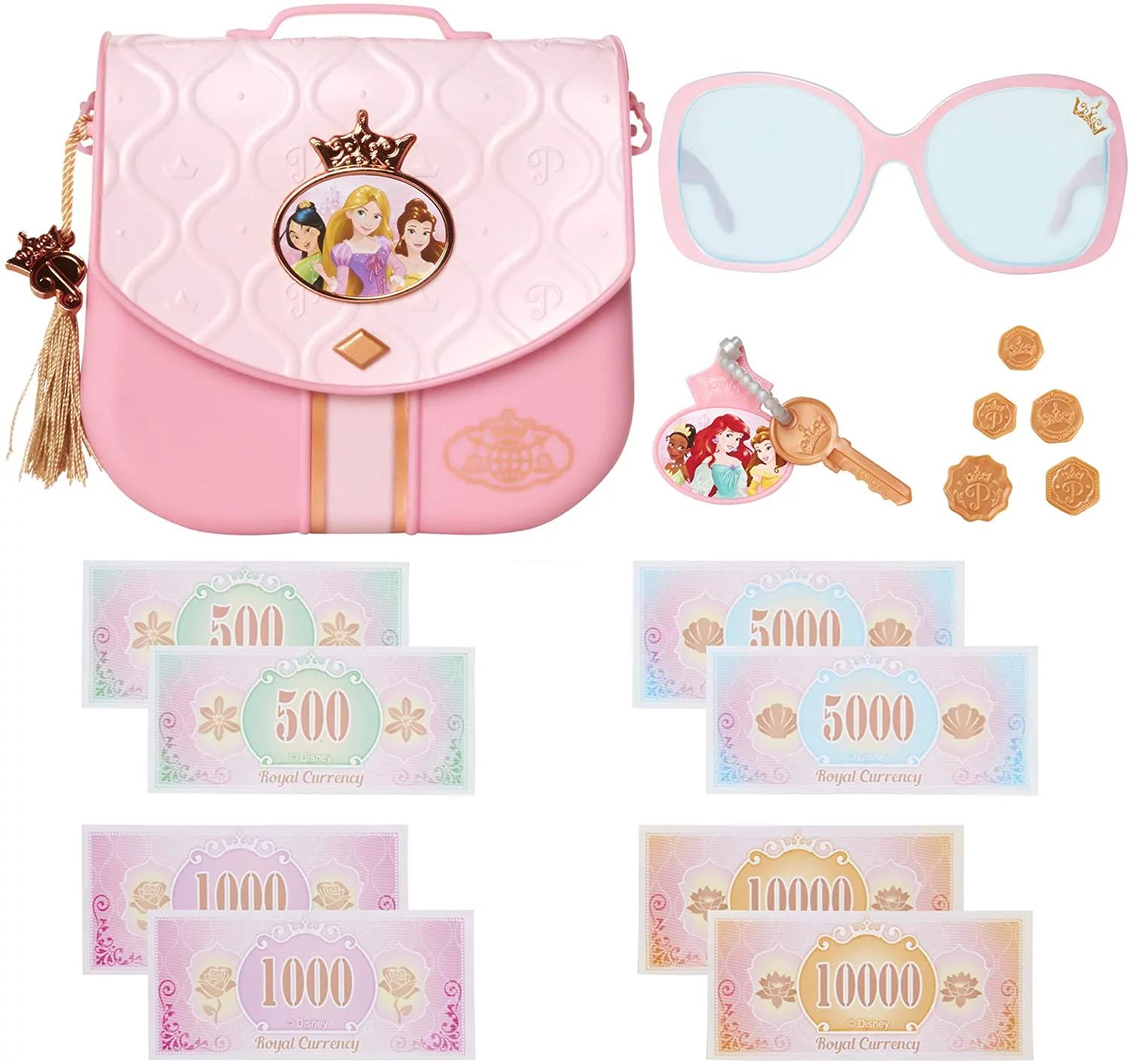 Disney Princess Style Collection World Traveler Purse Set Bag with Strap, Sunglasses, Key with Ch... | Walmart (US)