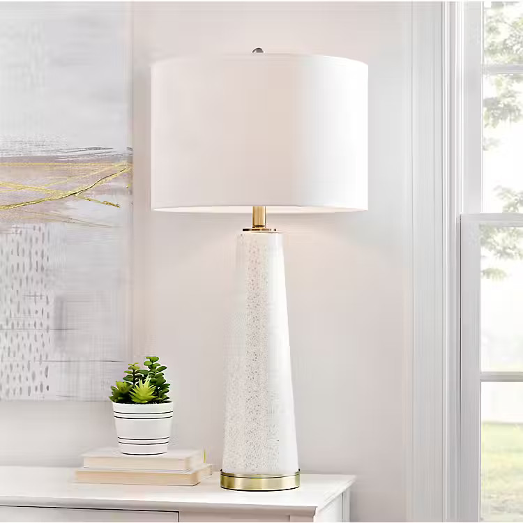 Tasia White Glass Table Lamp | Kirkland's Home
