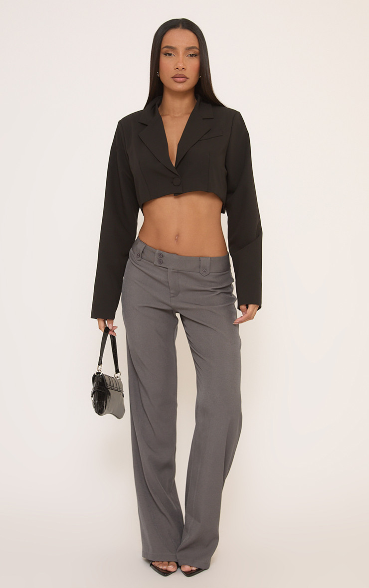 Low Rise Toilored Straight Leg Trousers In Grey | EGO Shoes (US & Canada)