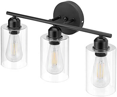 Espird 3 Light Bathroom Vanity Light Fixtures Black,Rustic Farmhouse Vanity Lighting Over Mirror ... | Amazon (US)