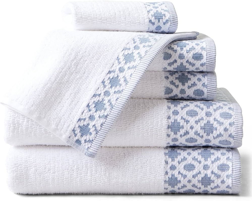 100% Turkish Cotton Luxury Towel Set | Super Soft and Highly Absorbent | Textured Dobby Border | ... | Amazon (US)