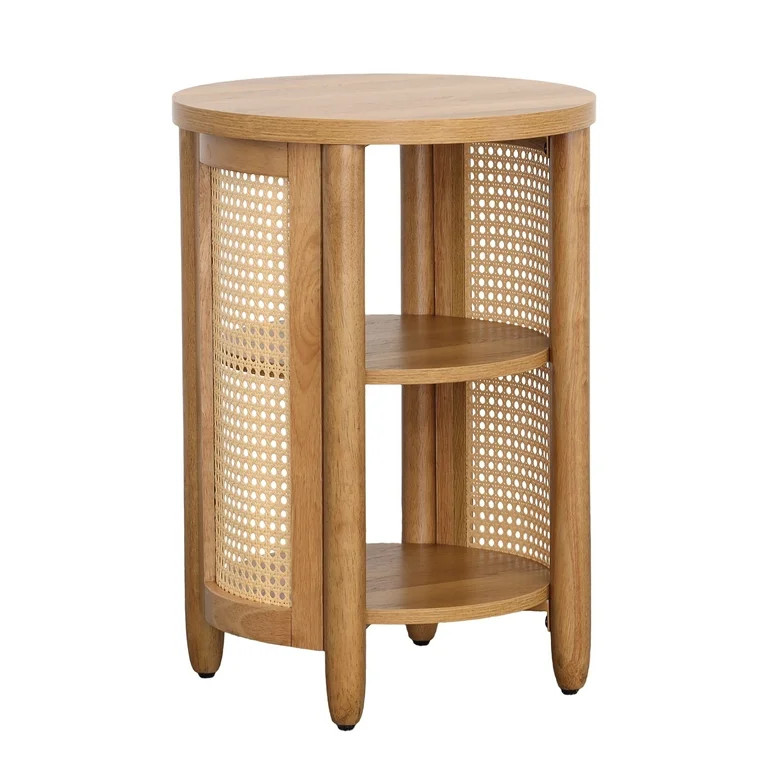 Better Homes & Gardens Springwood Caning Side Table, Light Honey Finish - Walmart.com | Walmart (US)