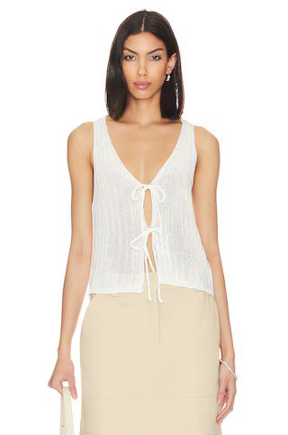 Anaya Tie Front Top in Cream | Revolve Clothing (Global)