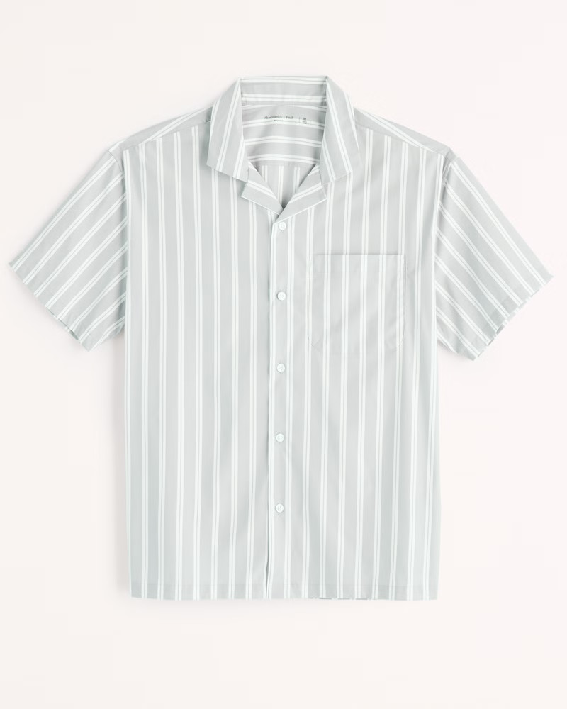 Relaxed Performance Button-Up Shirt | Abercrombie & Fitch (US)
