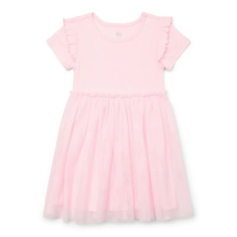 Wonder Nation Toddler Girls Short Sleeve Woven Dress, Sizes 12 Months-5T | Walmart (US)