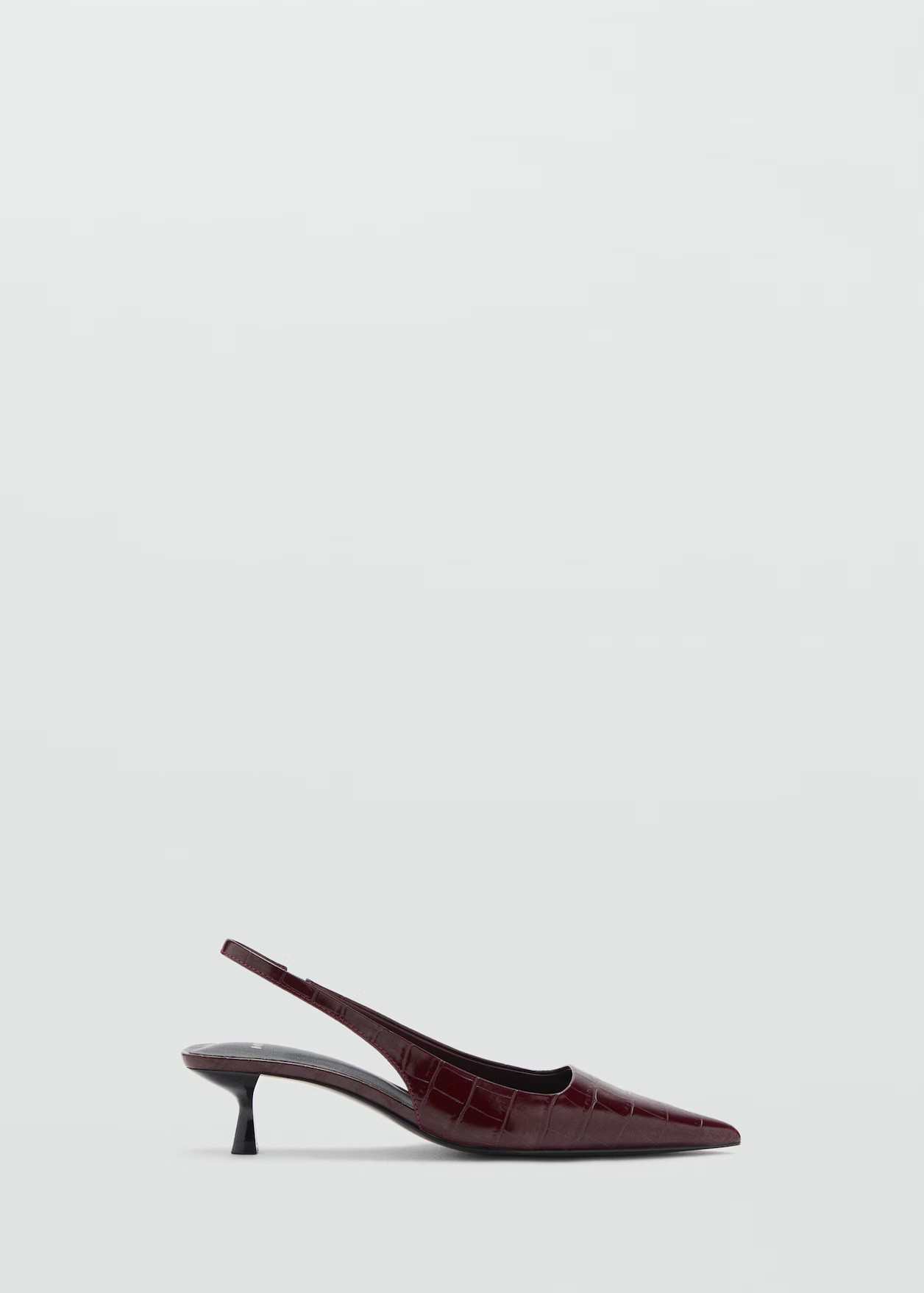 Crocodrile kitten-heel shoes | Mango (US/MX/AU)