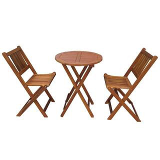 northbeam 3-Piece Acacia Wood Round Outdoor Bistro Set MPG-TL39 | The Home Depot