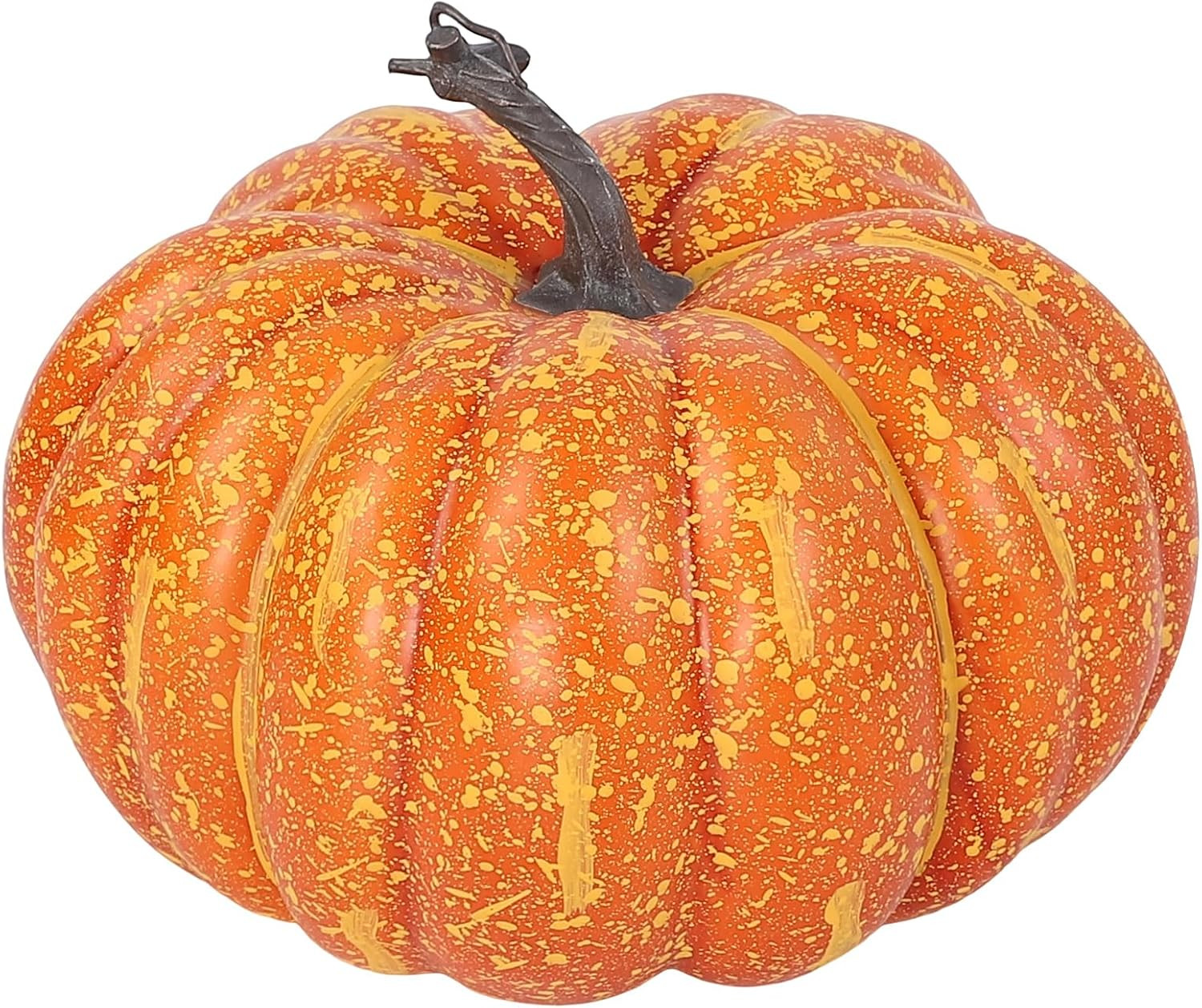 DuHouse Large Artificial Pumpkins – 9.0"x7.6" Rustic Orange Foam Pumpkin | Amazon (US)