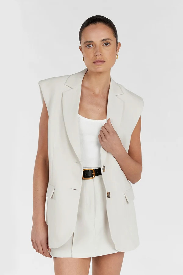 ROWAN BONE SLEEVELESS BLAZER | DISSH