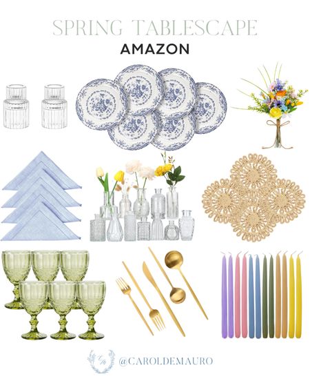 Upgrade your tablescape set-up with these table napkins, chic glassware set, golden cutlery, ceramic plate, and more! 
#centerpieceidea #outdoordining #amazonmusthave #homeinspo #easterlunch

#LTKhome #LTKSeasonal #LTKstyletip