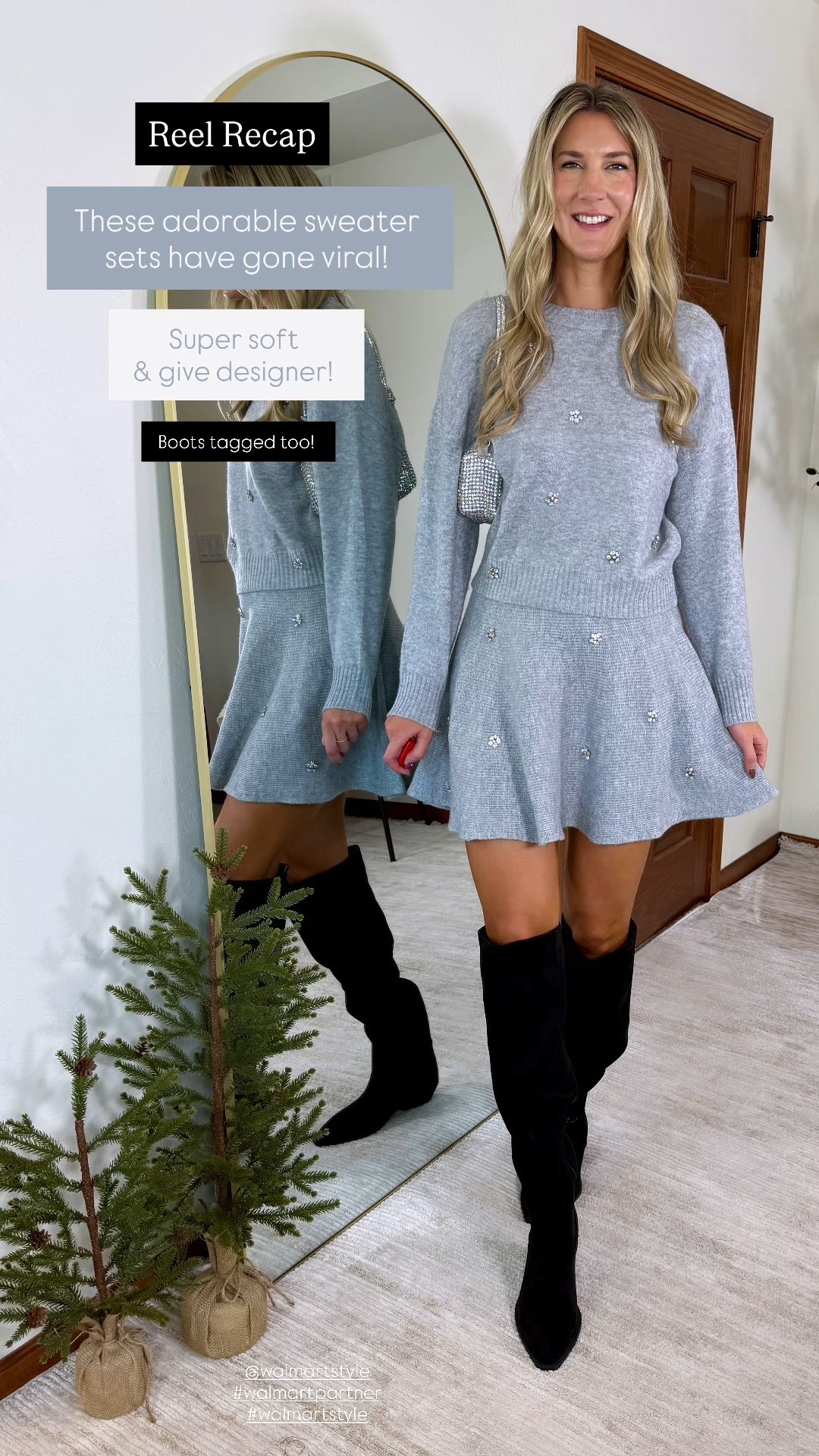 Wearing my true medium in all
Holiday sweater skirt sets with cute embellishments and expose shoulder detail . Christmas outfit, holiday outfit, affordable outfits at Walmart

©walmartstyle #walmartpartner #walmartstyle
#LTKTall #LTKHoliday #LTKSeasonal

#LTKHoliday #LTKTall #LTKSeasonal