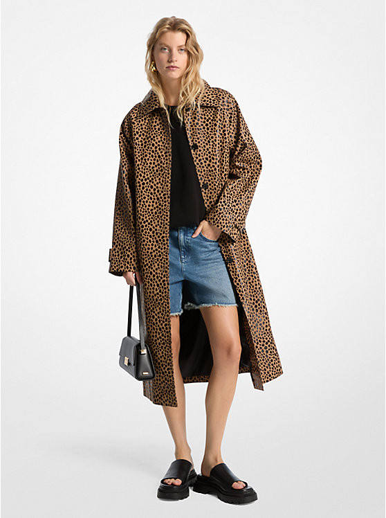 Cheetah Print Balmacaan Coat | Michael Kors US