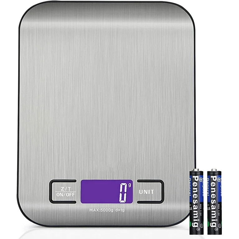 Food Kitchen Scale, Weight Grams and Oz, LED Backlit Display, Stainless Steel - Walmart.com | Walmart (US)