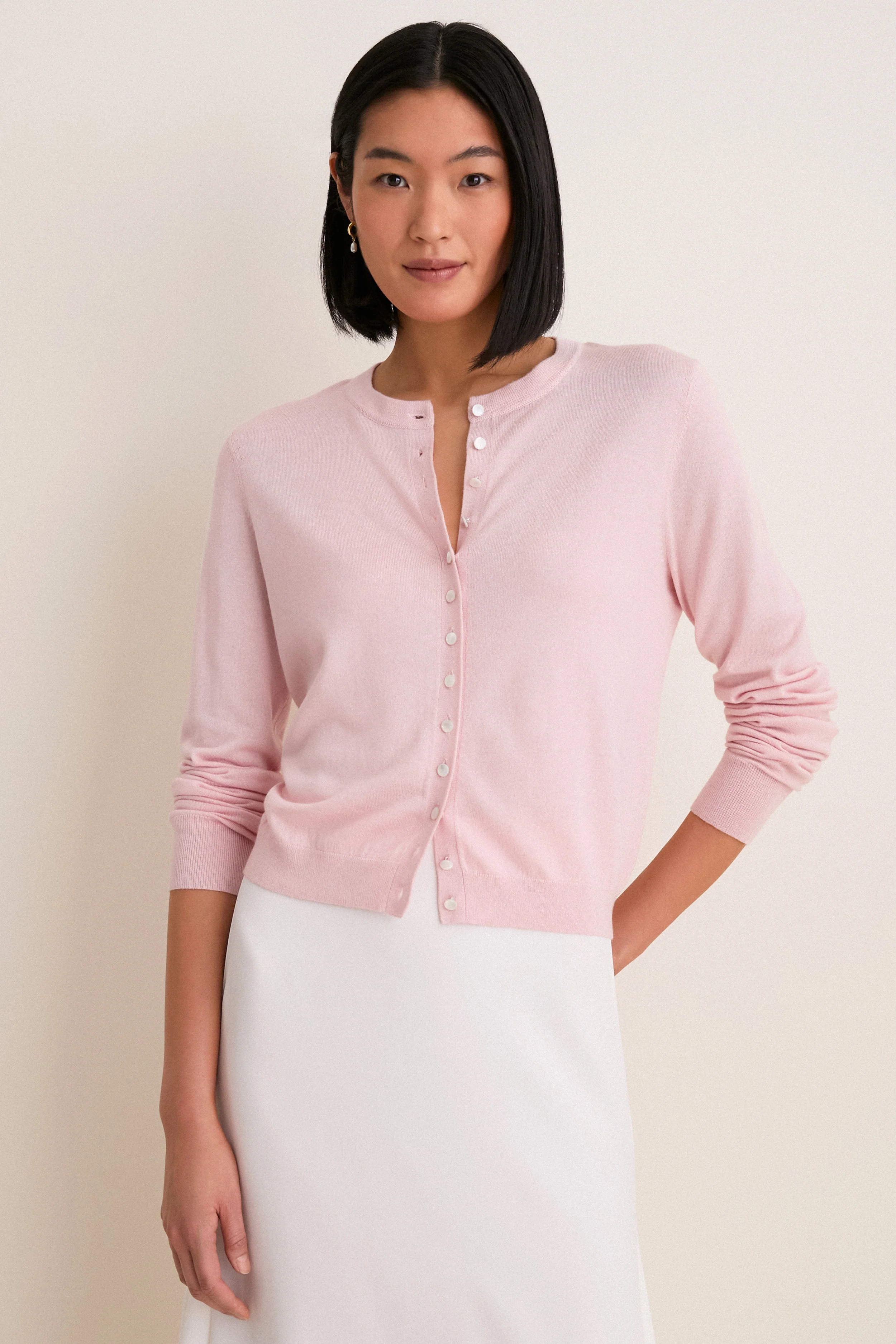 Ivory Cashmere Silk Spencer Cardigan | Tuckernuck (US)