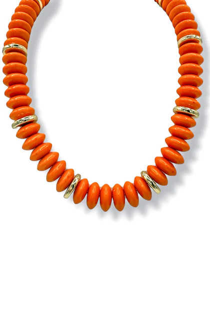 Cross The Line Orange Beaded Necklace | The Willow Tree