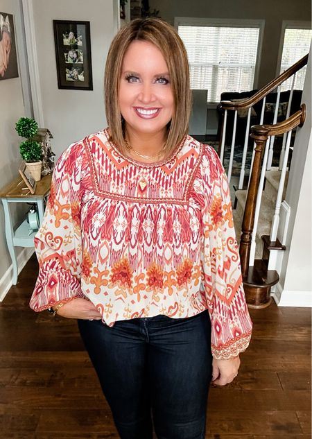 Shop Avara try on -
Use code LAURA15 for 15% off everything when you shop through my link.  Code expires at midnight on Wednesday 11/9

Top - runs big, size down if in between, I’m in a medium & it’s very roomy

Jeans - true to size 

Thanksgiving outfit / boho top



#LTKsalealert #LTKunder100 #LTKSeasonal