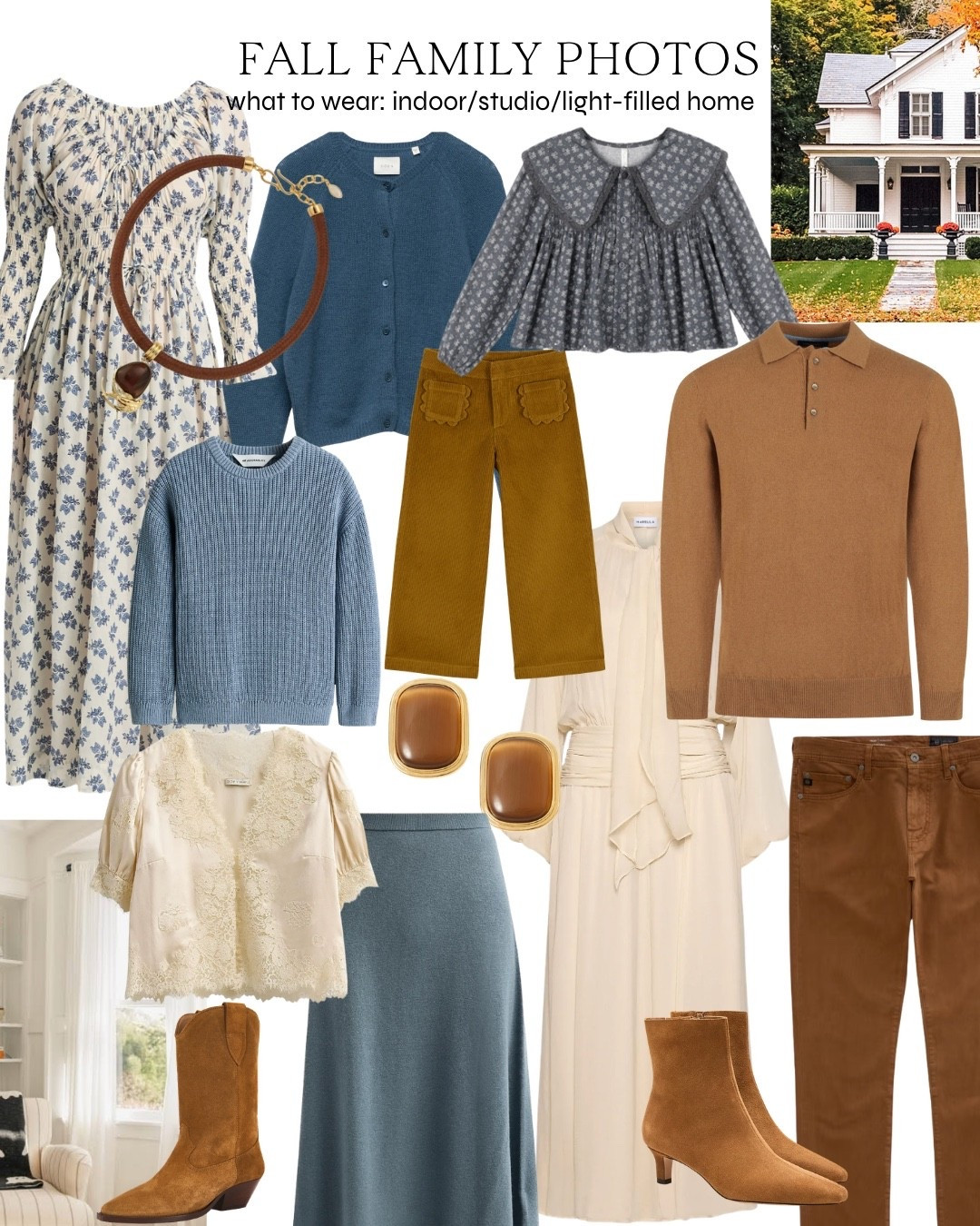 Dusty blue, cognac, and warm ecru palette for fall family photos 🍂 Linking pieces for Mom first and then items for the rest of the family that coordinate!

#LTKSeasonal #LTKKids #LTKmomlife