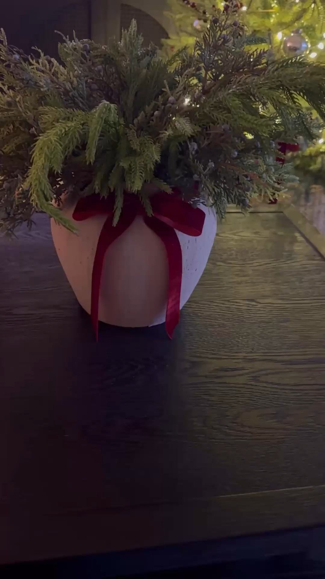 Beige vase, Norfolk pine stems, juniper stems, basket tray, coffee table decor, Christmas coffee table, black coffee table 

#LTKSaleAlert #LTKHome #LTKHoliday