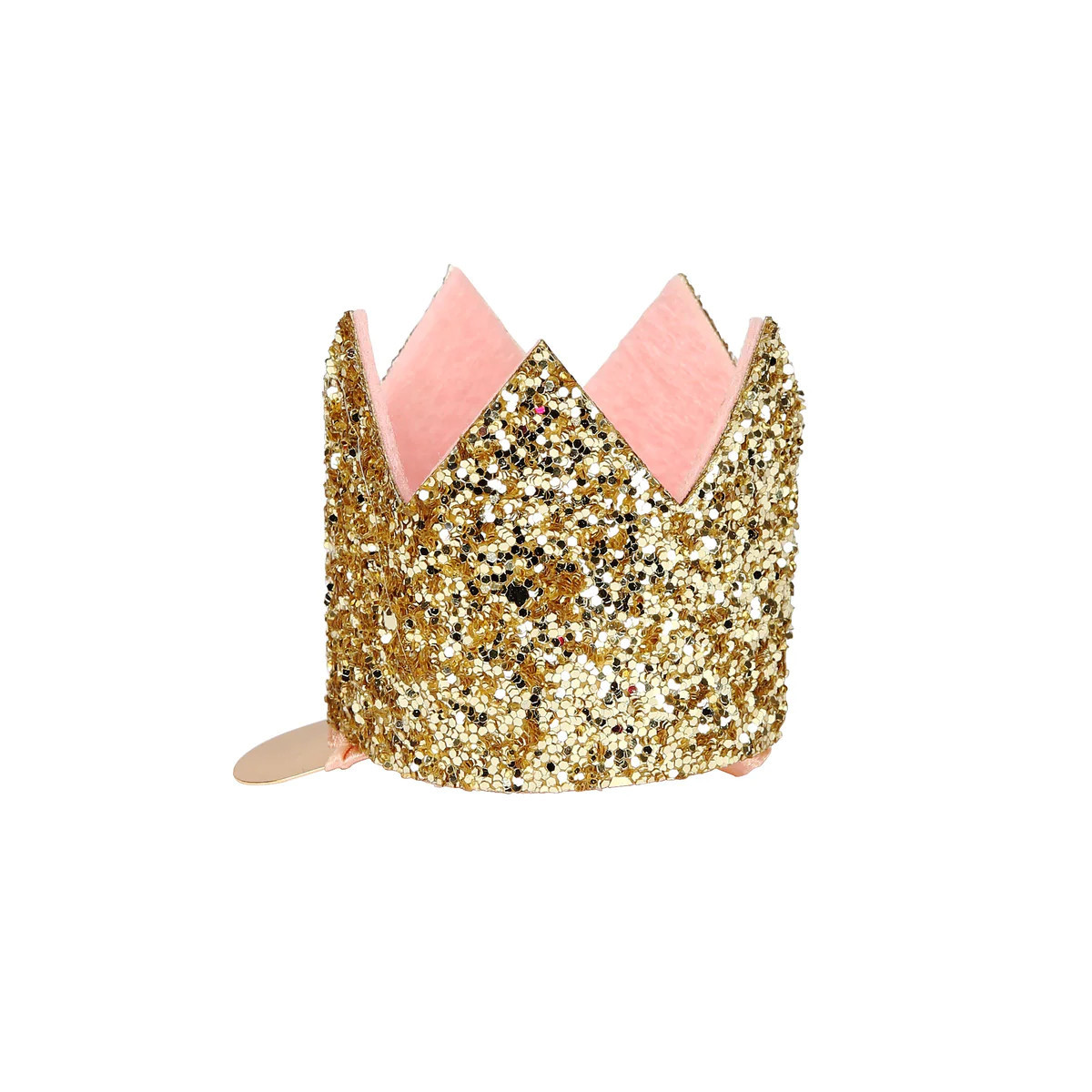 Mini Gold Glitter Crown Hair Clip | Meri Meri