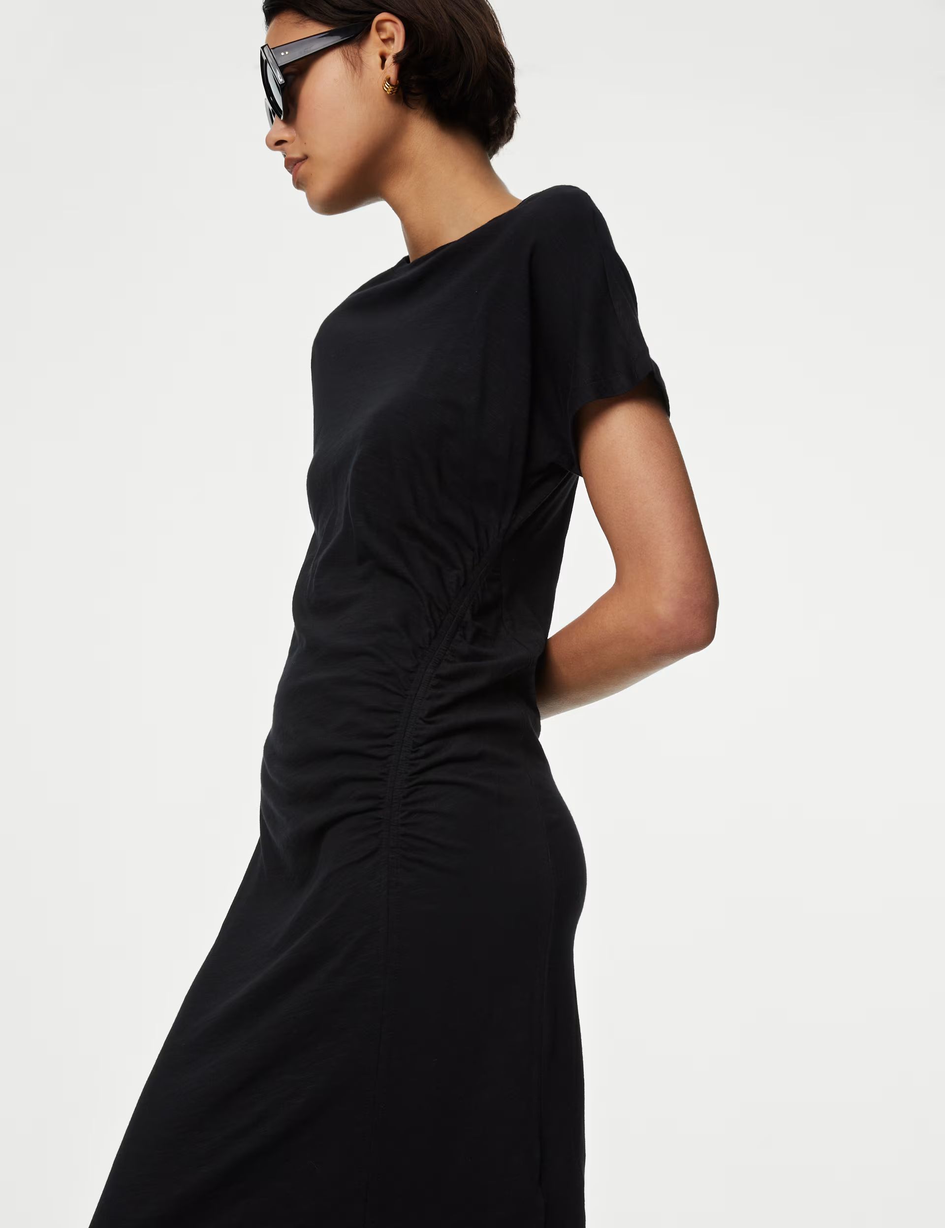 Jersey Ruched Midi Column Dress | Marks & Spencer (UK)